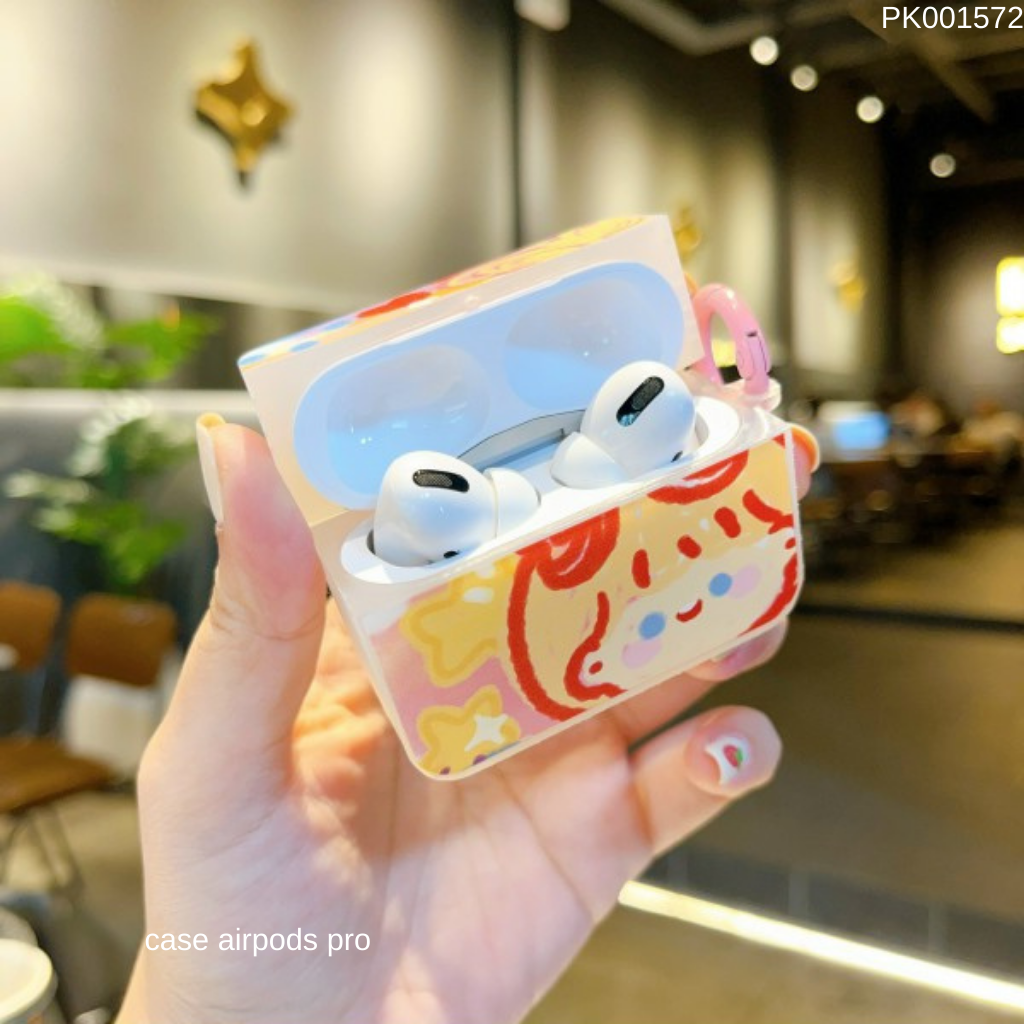 ** Case Airpods Pro dẻo sơn dầu mặt cô gái