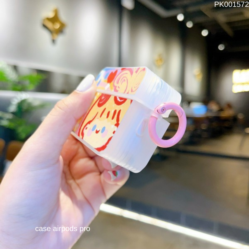 ** Case Airpods Pro dẻo sơn dầu mặt cô gái