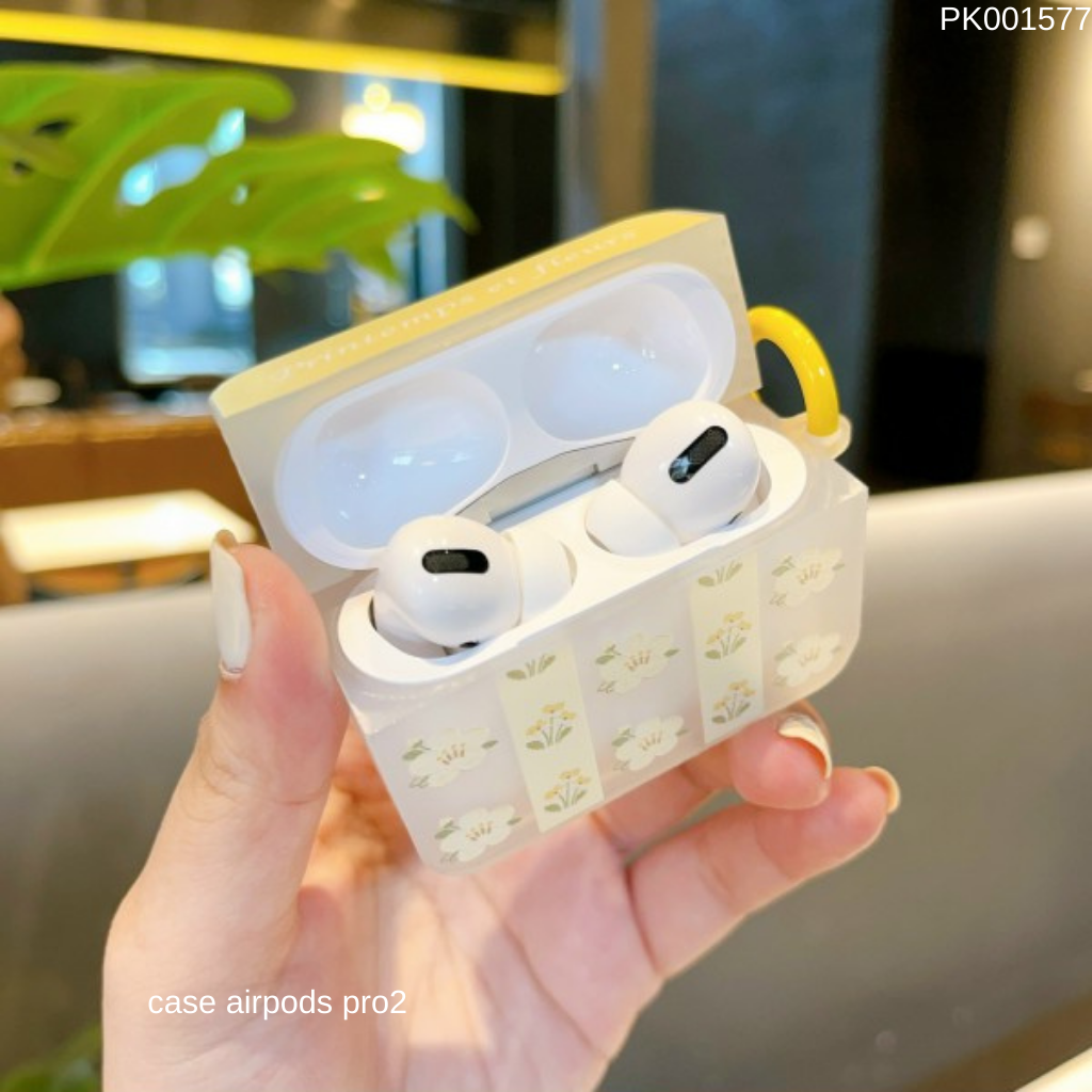 ** Case Airpods Pro 2 dẻo hoa vàng Printemps