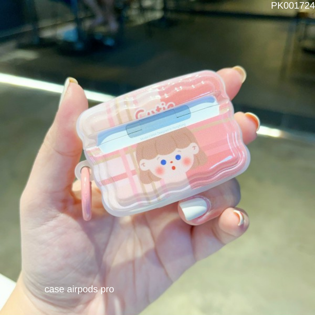 ** Case Airpods Pro dẻo cô gái cutie viền sóng