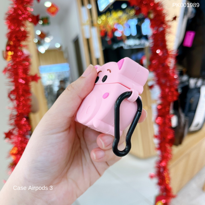 ** Case Airpods 3 dẻo mặt heo hồng