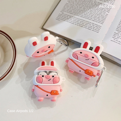 ** Case Airpods 1/2 Thỏ đeo túi