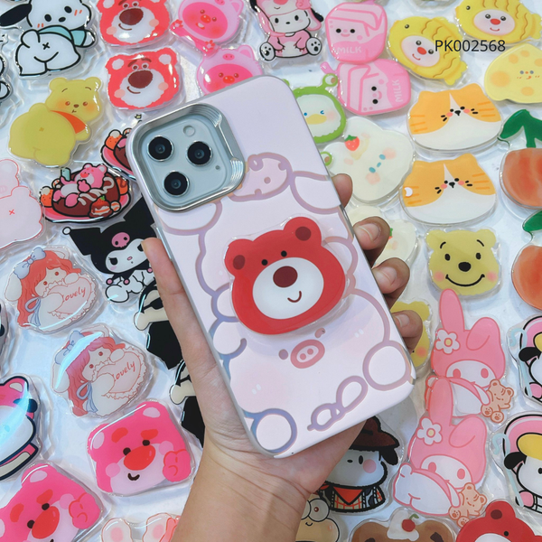 ** Popsocket Hình To Mặt Lotso hồng đậm