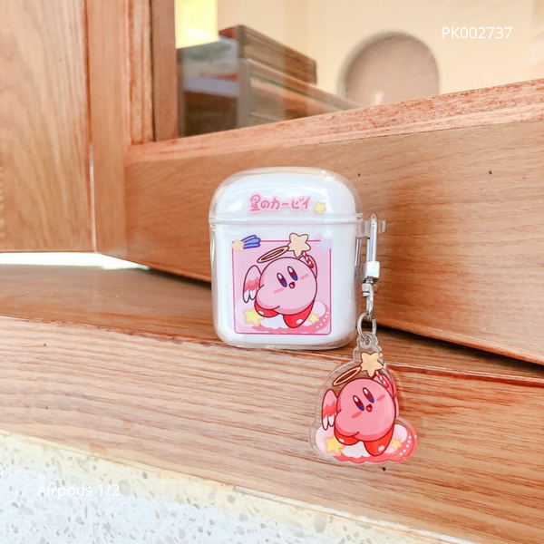 Case Airpods 1/2 dẻo trong Kirby hồng