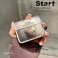 ** Case Airpods Pro 2 chống sốc vuông hình Kaws Đen