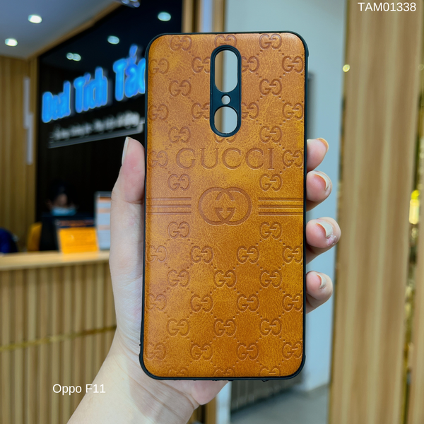 ** Ốp Oppo F11 vân giả da didas/Gucci/Hermes