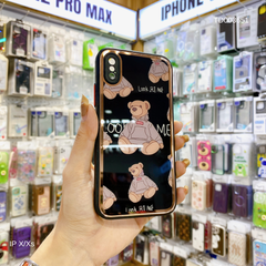 ** Ốp IP X Gấu mặc áo khoác Look at me lưng kính viền xi