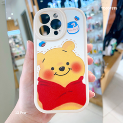 ** Ốp IP 13 Pro da sần Gấu Pooh lọ Honey