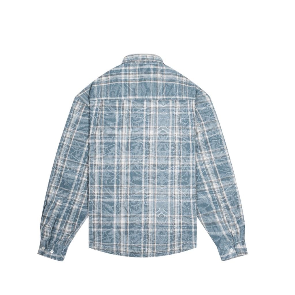  Áo Sơmi Sọc caro màu xanh Nam dài Tay | KAC FLANNEL SHIRT 