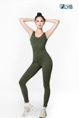 ĐỒ TẬP JUMPSUIT THUN LẠNH XANH RÊU LYB