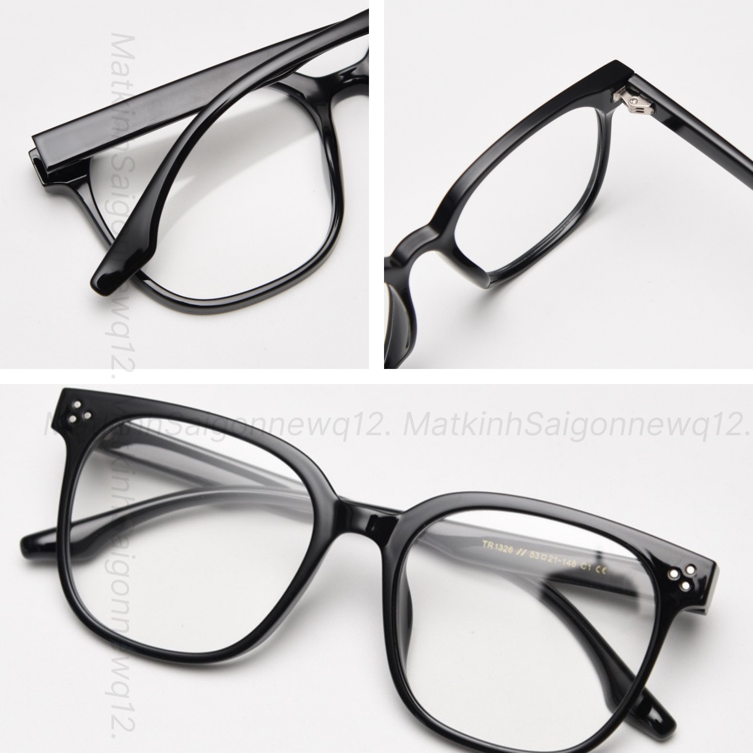 Gọng kính Nhựa dẻo Vuông Trendy Nam nữ Unisex SGNew 1326