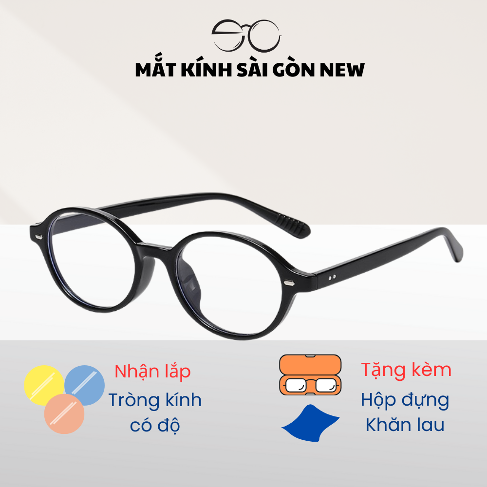 Gọng kính mắt Oval Nhựa dẻo Nam Nữ Unisex SGNew 80336