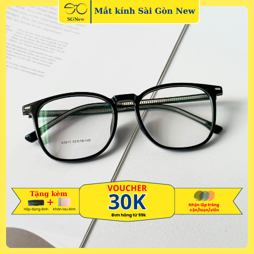 Gọng kính Nhựa dẻo Vuông bầu Nam Nữ Unisex SGNew 5011