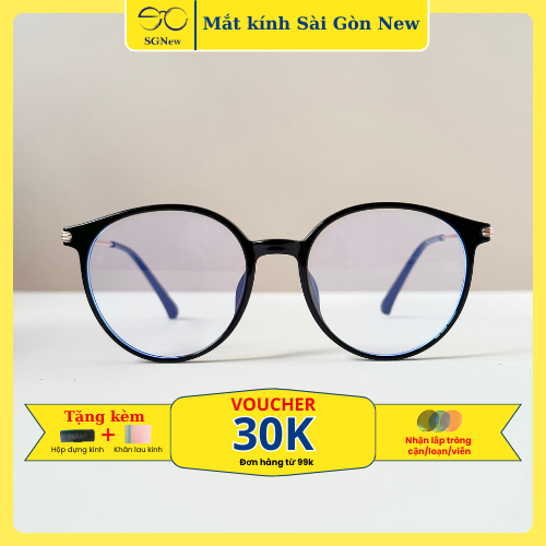 Gọng kính Nhựa dẻo Tròn Nam Nữ Unisex SGNew 5653 Hàn Quốc