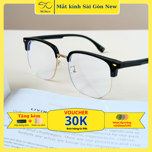Gọng kính mí Kim loạị Clubmaster Nam nữ Unisex SGNew 6609