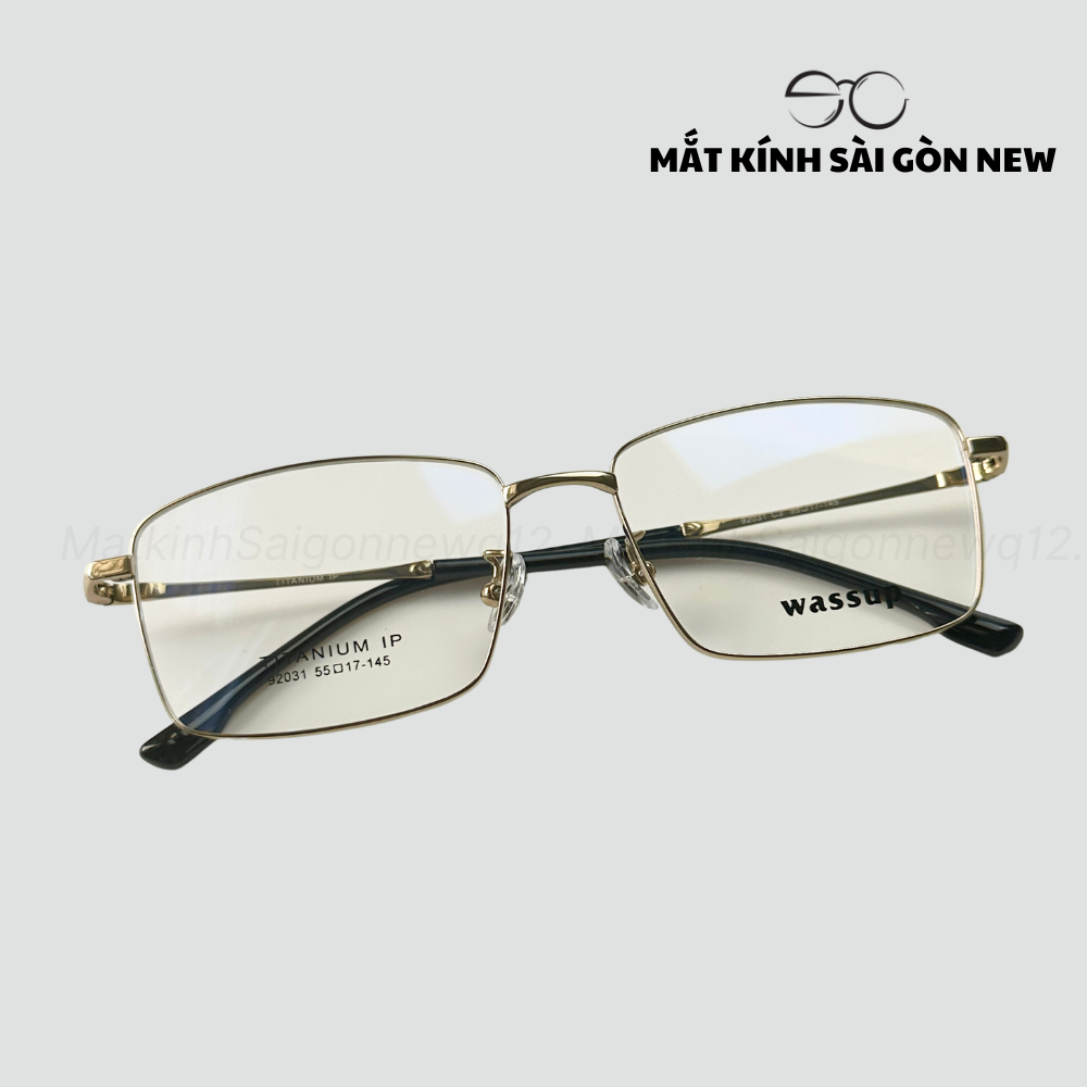 Gọng kính Titanium Vuông Viền mảnh Không rỉ sét Nam Nữ Unisex SGNew 92031