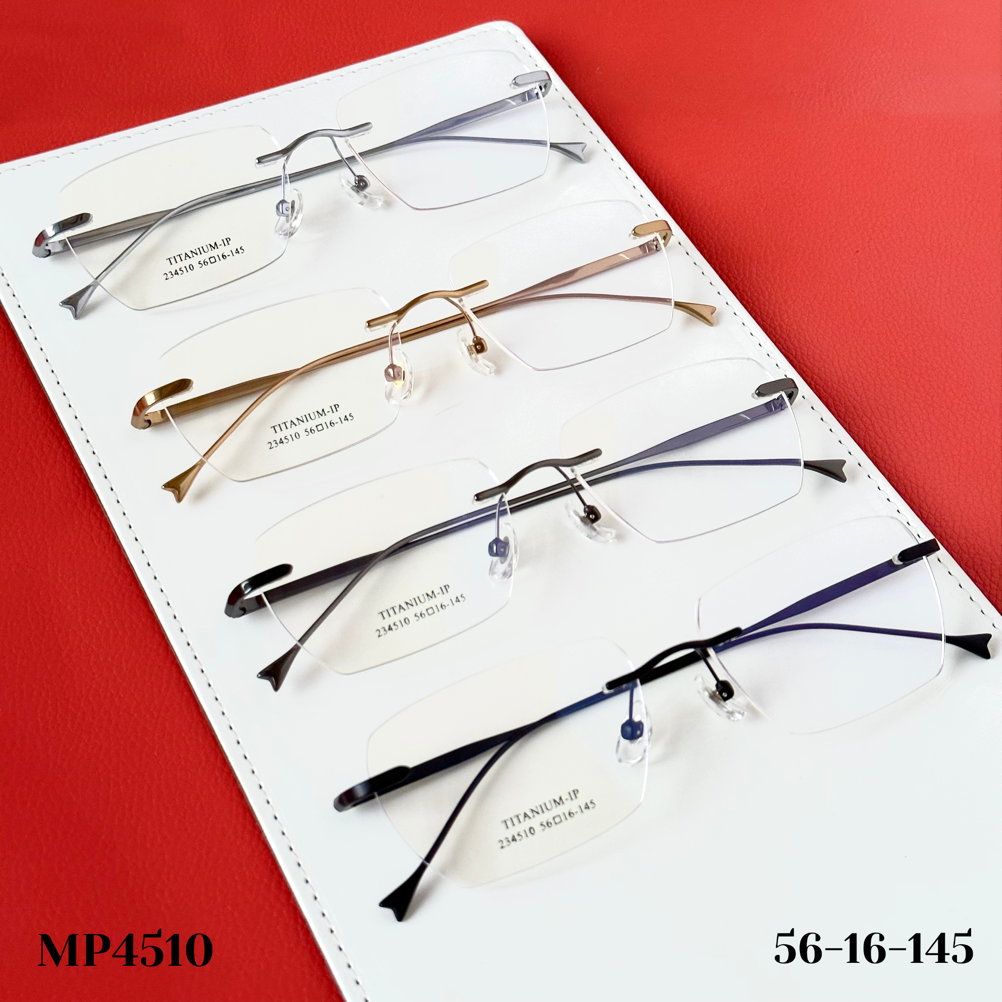 Gọng kính khoan Không viền Titanium Không rỉ Nam Nữ Unisex SGNew 4510