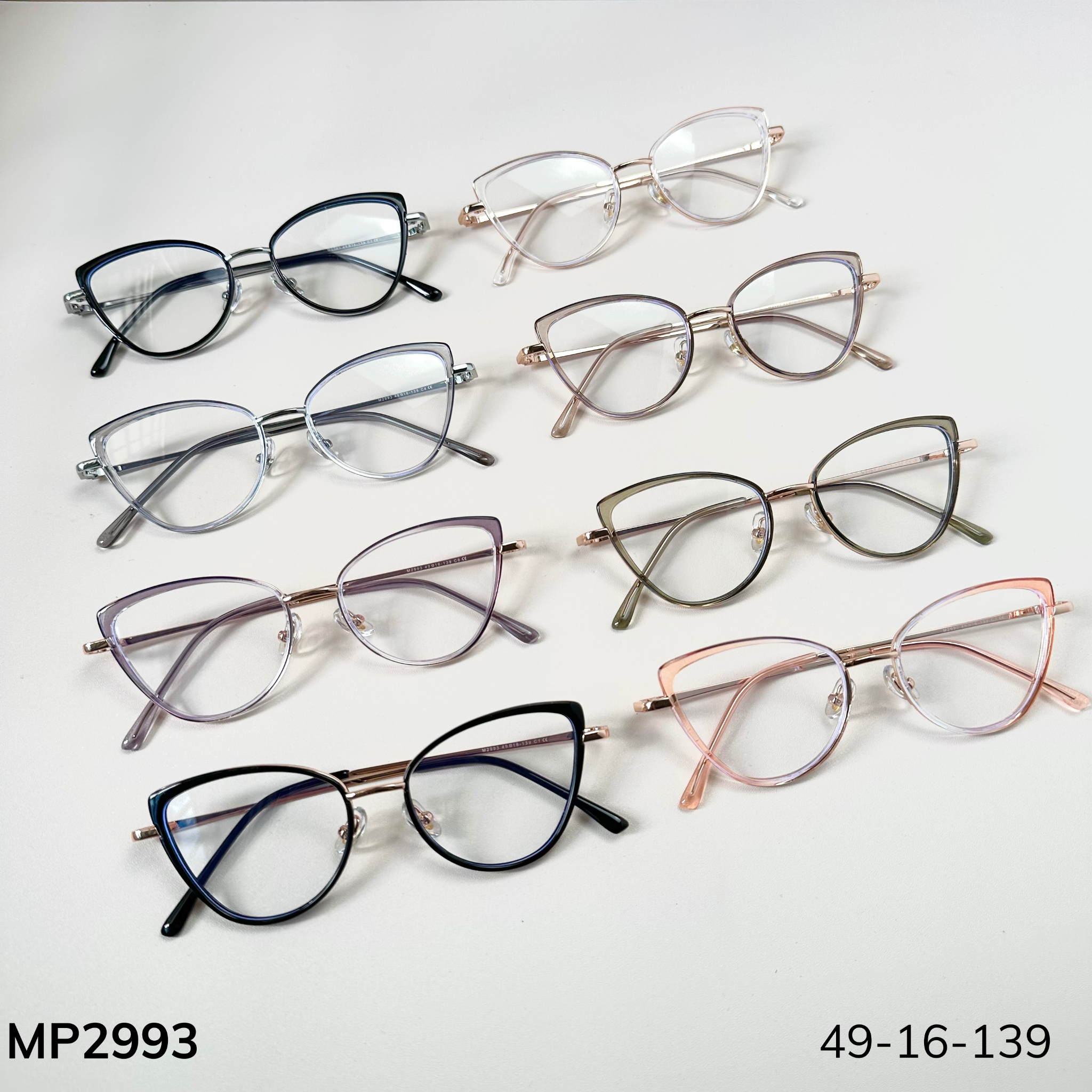 Gọng kính Kim loại x Nhựa dẻo Mèo nhỏ Nam Nữ Unisex SGNew 2993