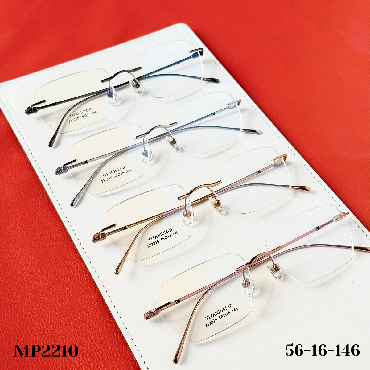 Gọng kính khoan Không viền Titanium Không rỉ Nam Nữ Unisex SGNew 2210