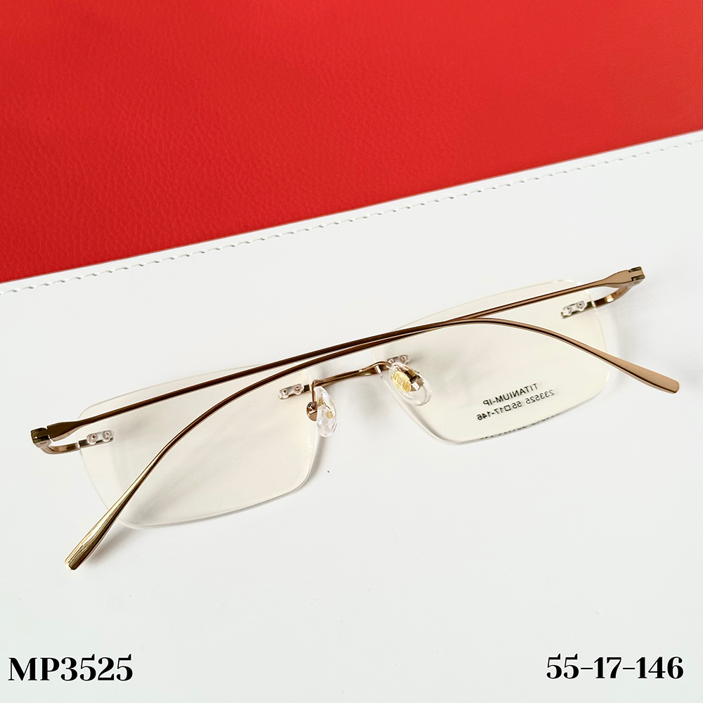 Gọng kính khoan Không viền Titanium Không rỉ Nam Nữ Unisex SGNew 3525