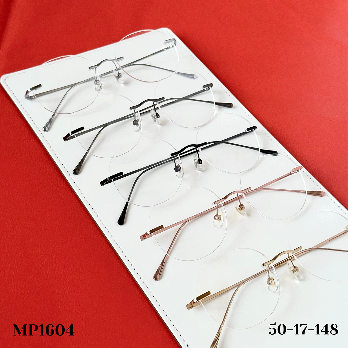 Gọng kính khoan Không viền Titanium Không rỉ Nam Nữ Unisex SGNew 1604