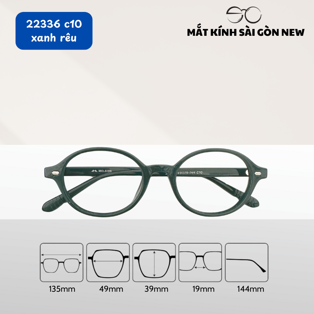 Gọng kính mắt Oval Nhựa dẻo Nam Nữ Unisex SGNew 80336