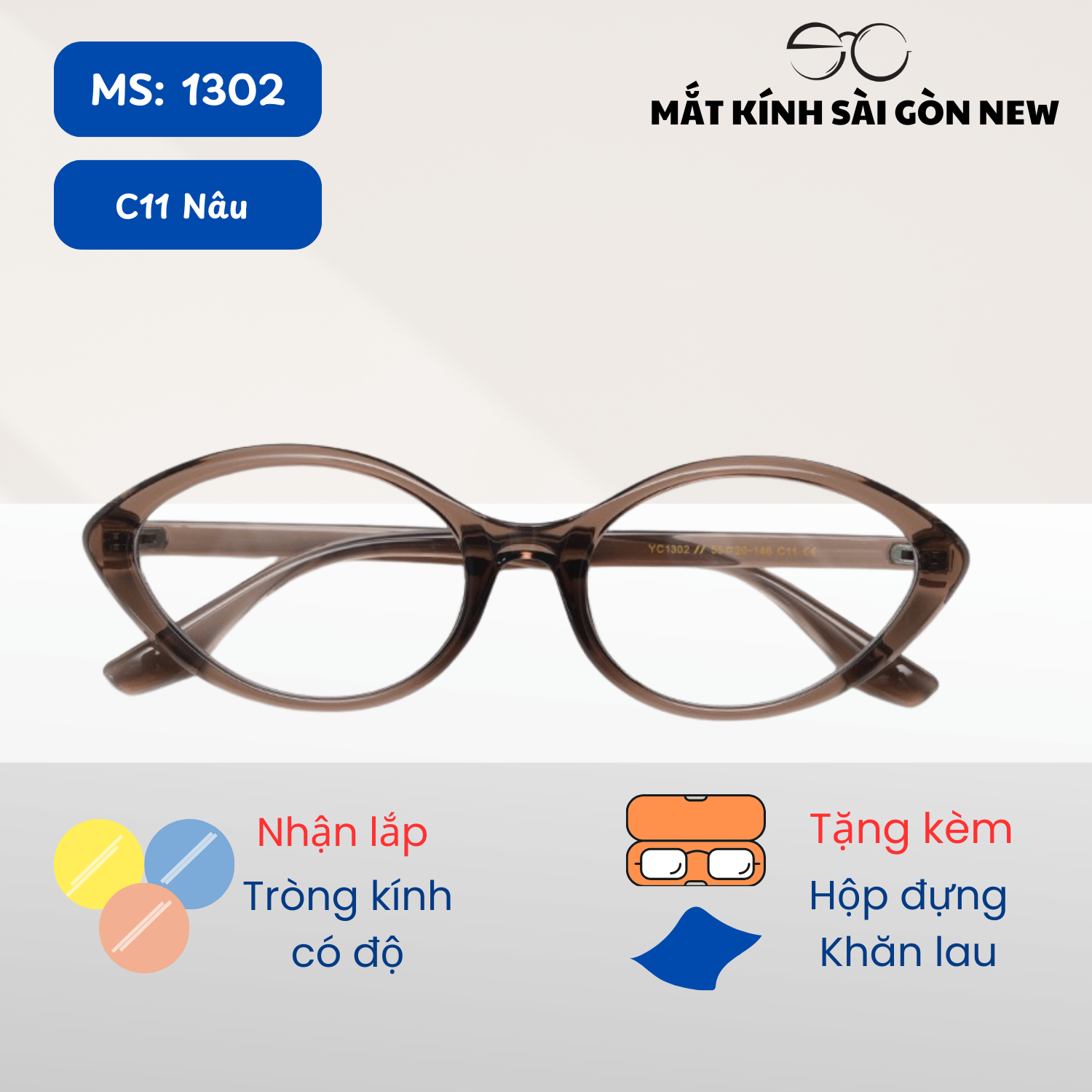 Gọng kính Mắt mèo Nhựa dẻo SGNew 1302