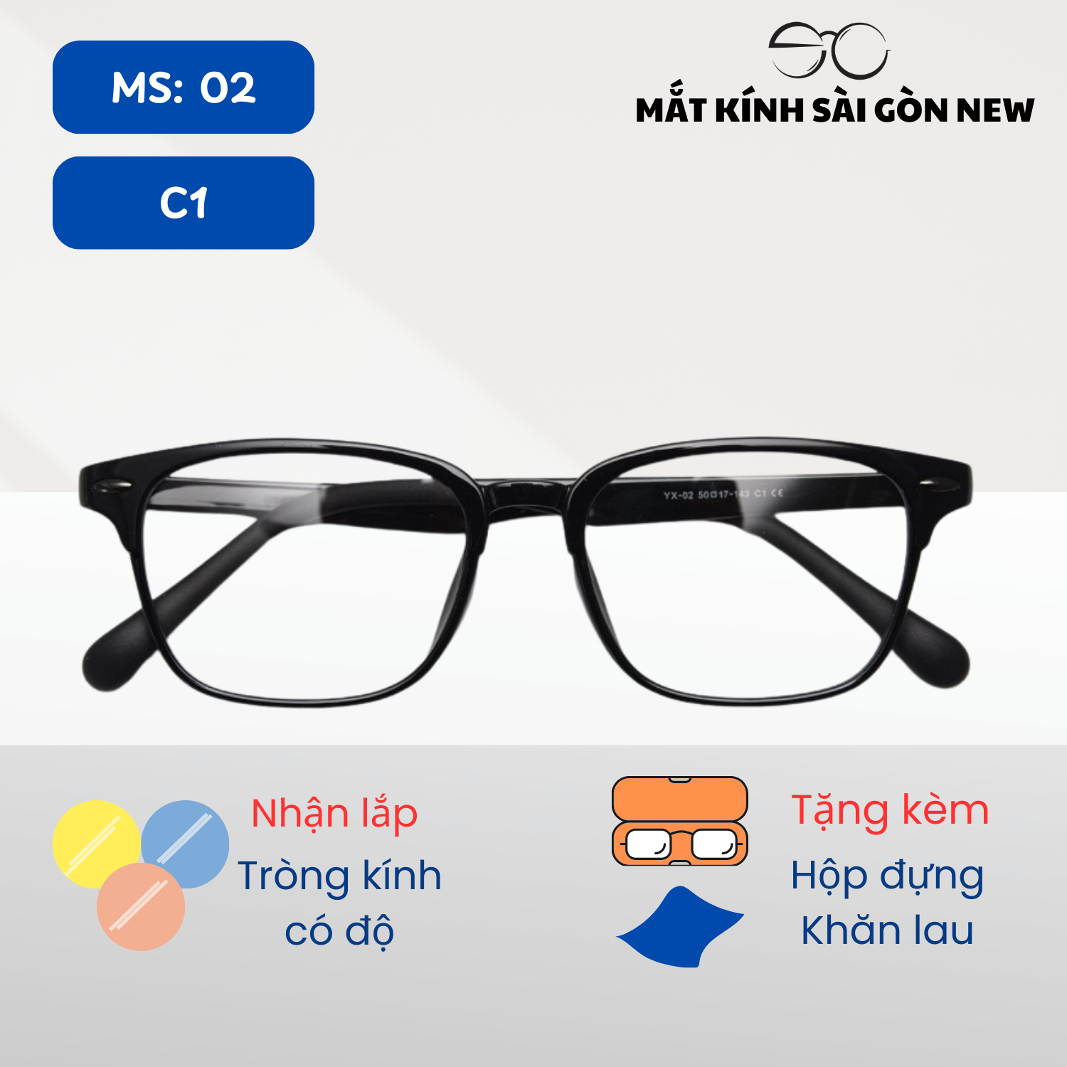 Gọng kính Nhựa dẻo Phong cách Retro Nam nữ Unisex SGNew 02