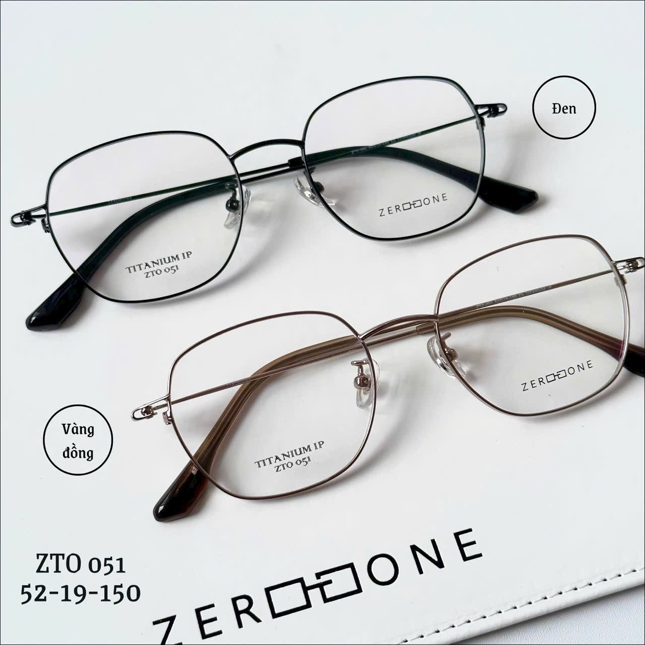 Gọng kính Titanium Tròn đa giác Viền mảnh Không rỉ sét Nam Nữ Unisex SGNew Zto051