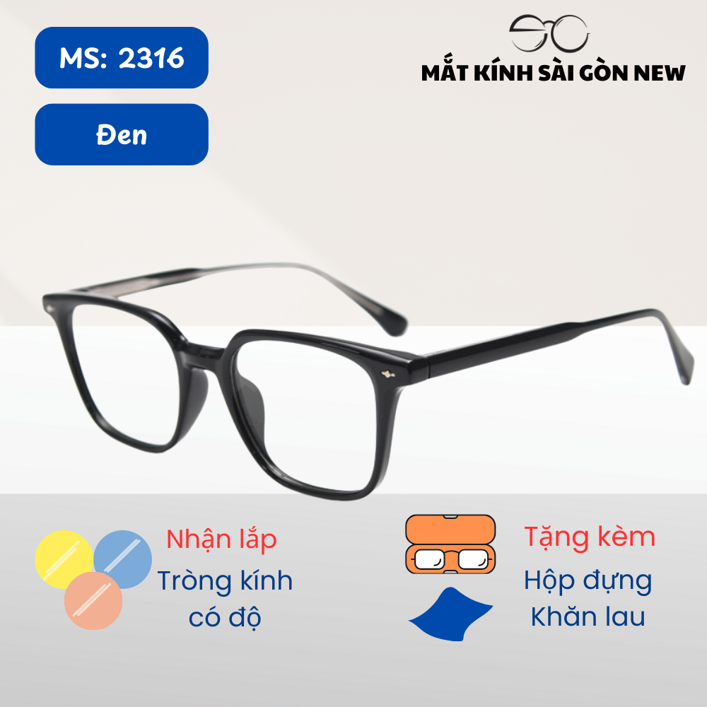 Kính cận Nhựa dẻo Lõi Kim loại Nam nữ Unisex SGNew 2316