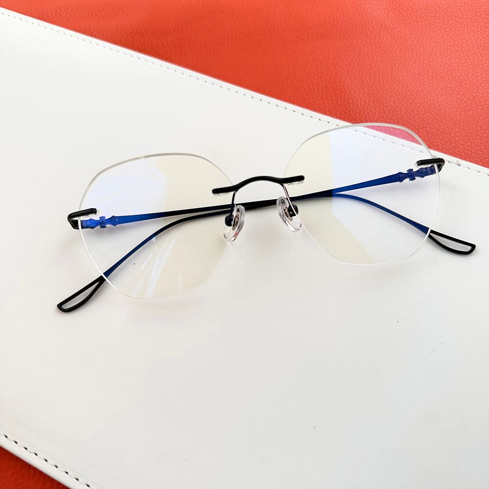 Gọng kính khoan Không viền Titanium Không rỉ Nam Nữ Unisex SGNew 1901