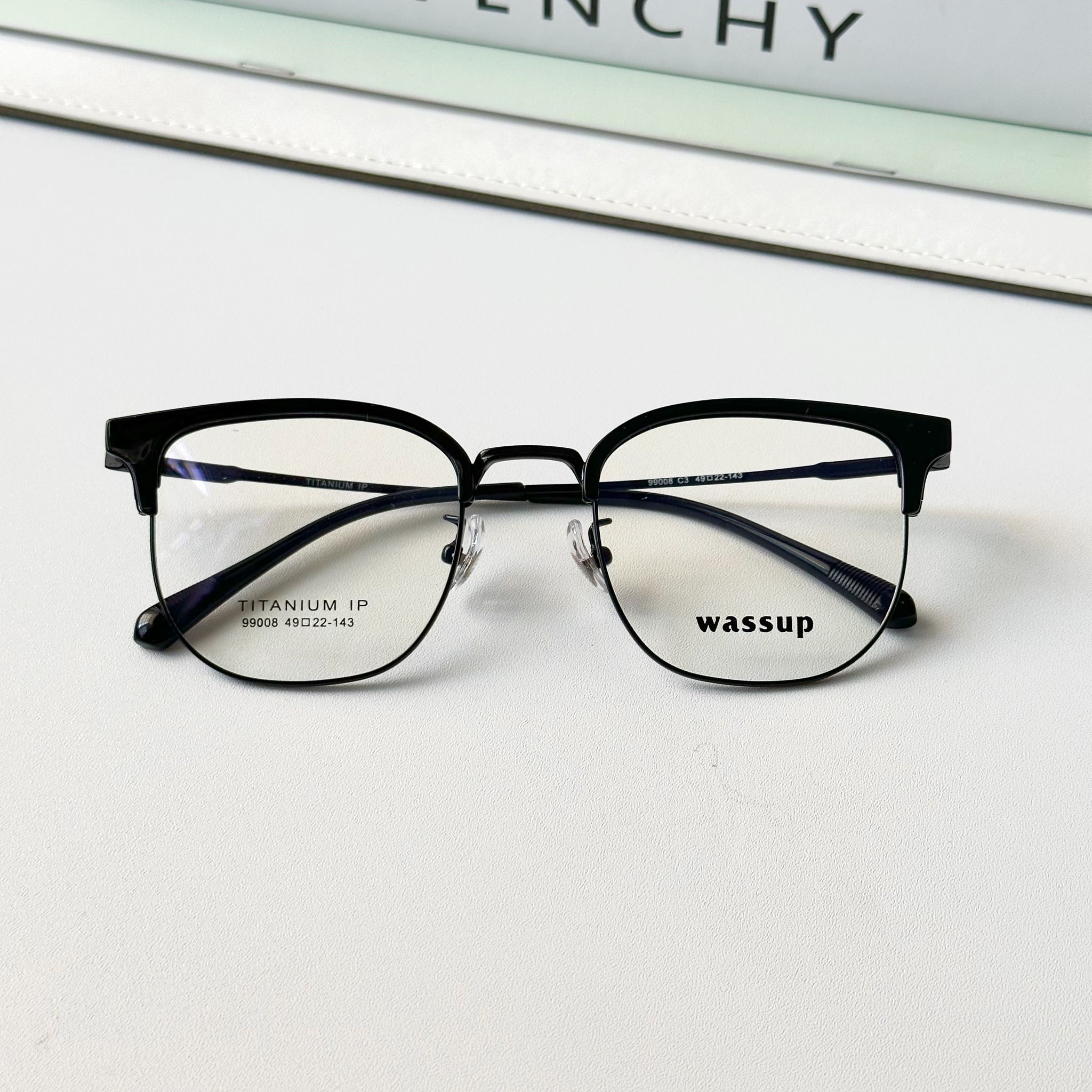 Gọng kính Titanium Clubmaster Nam Nữ Unisex SGNew 9008 Hàn Quốc