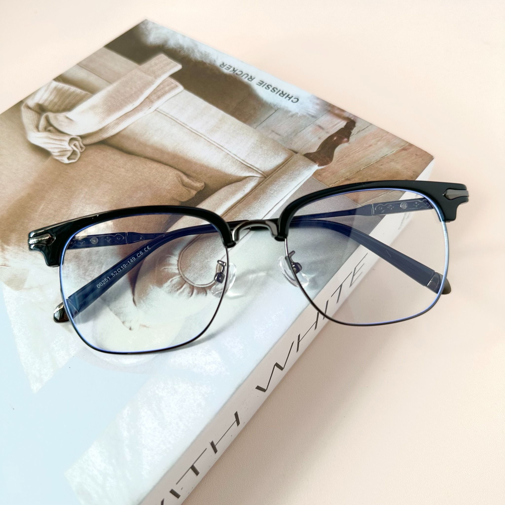 Gọng kính Mí Nam Kim loại x Nhựa dẻo Nam Nữ Unisex SGNew 251