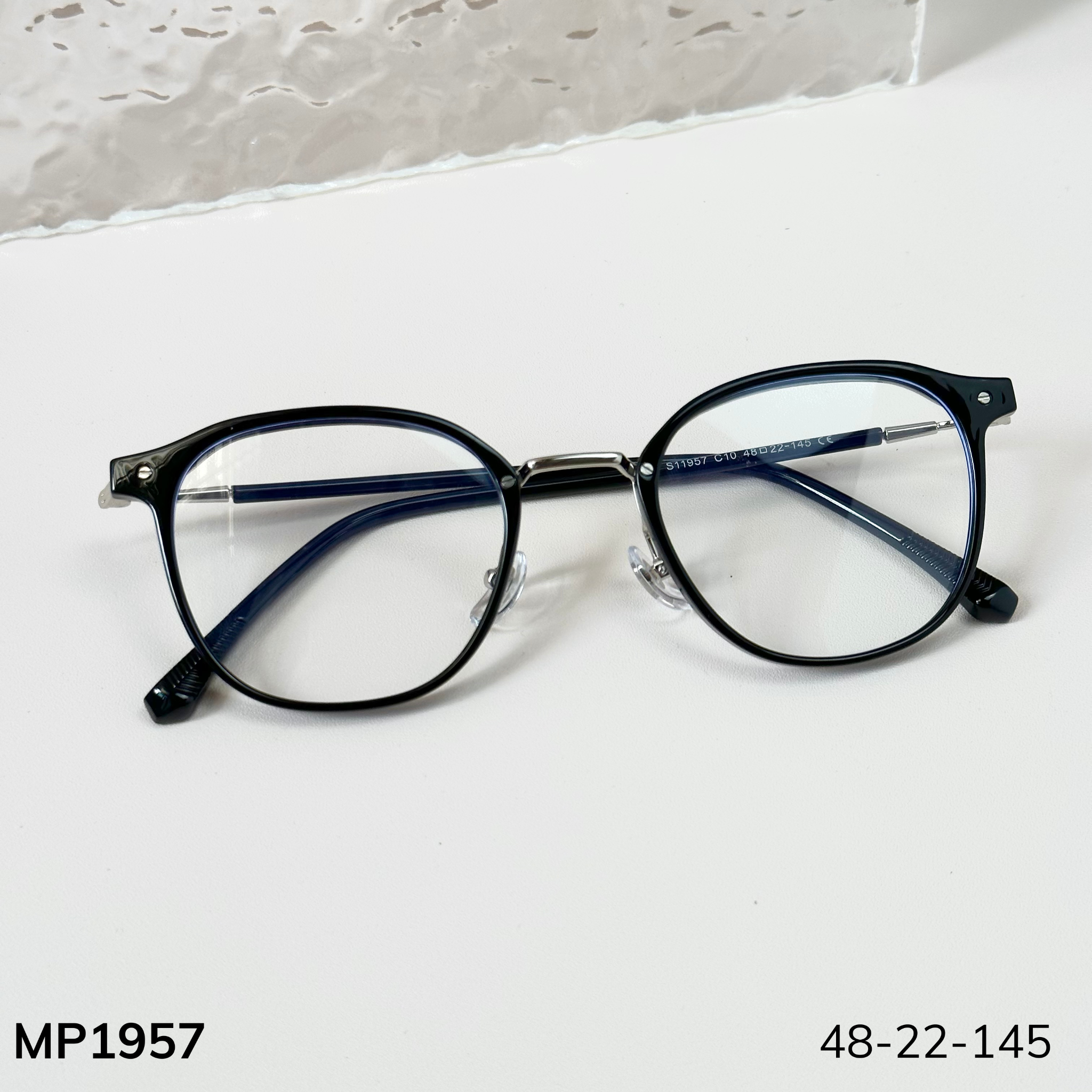 Gọng kính Kim loại x Viền nhựa dẻo Nam nữ Unisex SGNew 1957 Hàn Quốc