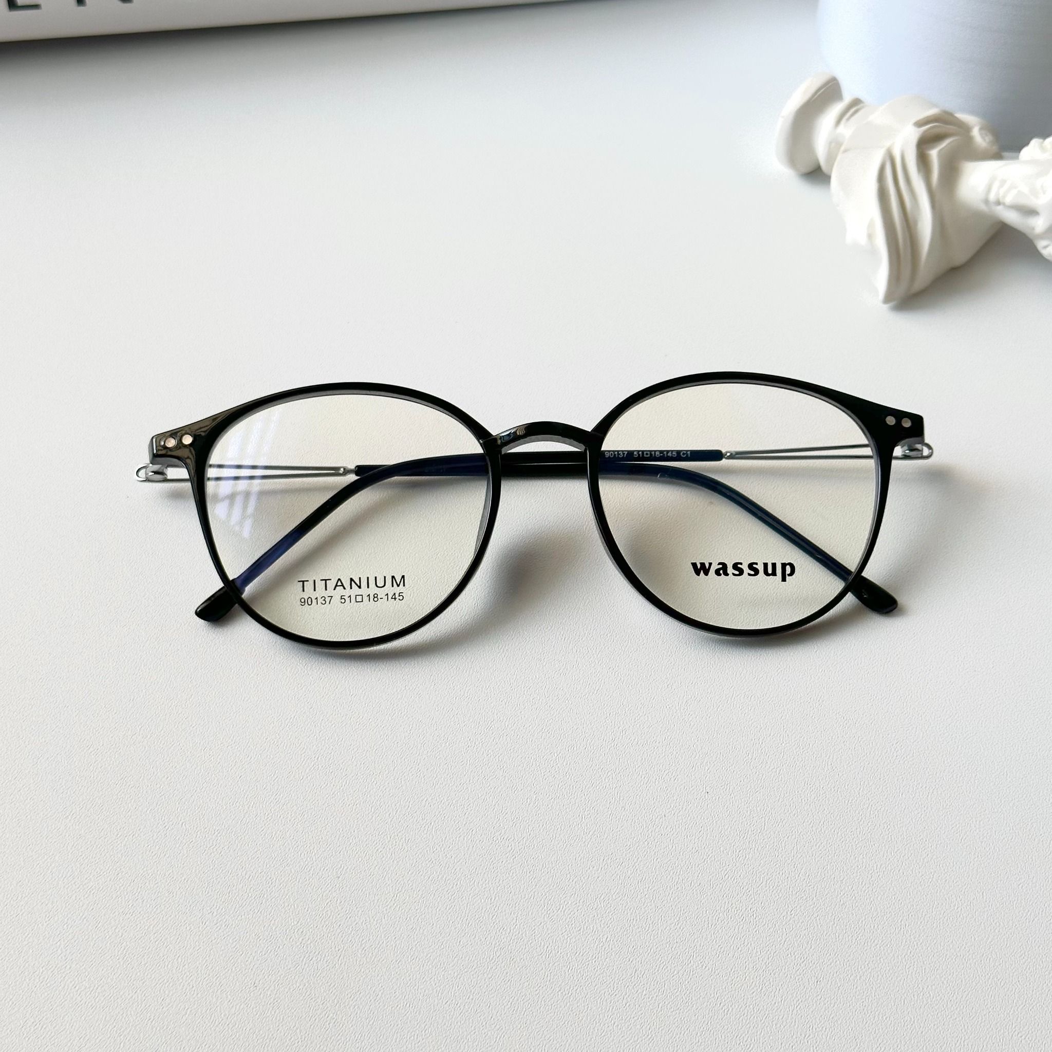 Gọng kính Titannium Tròn Nam Nữ Unisex SGNew 90137 Hàn Quốc