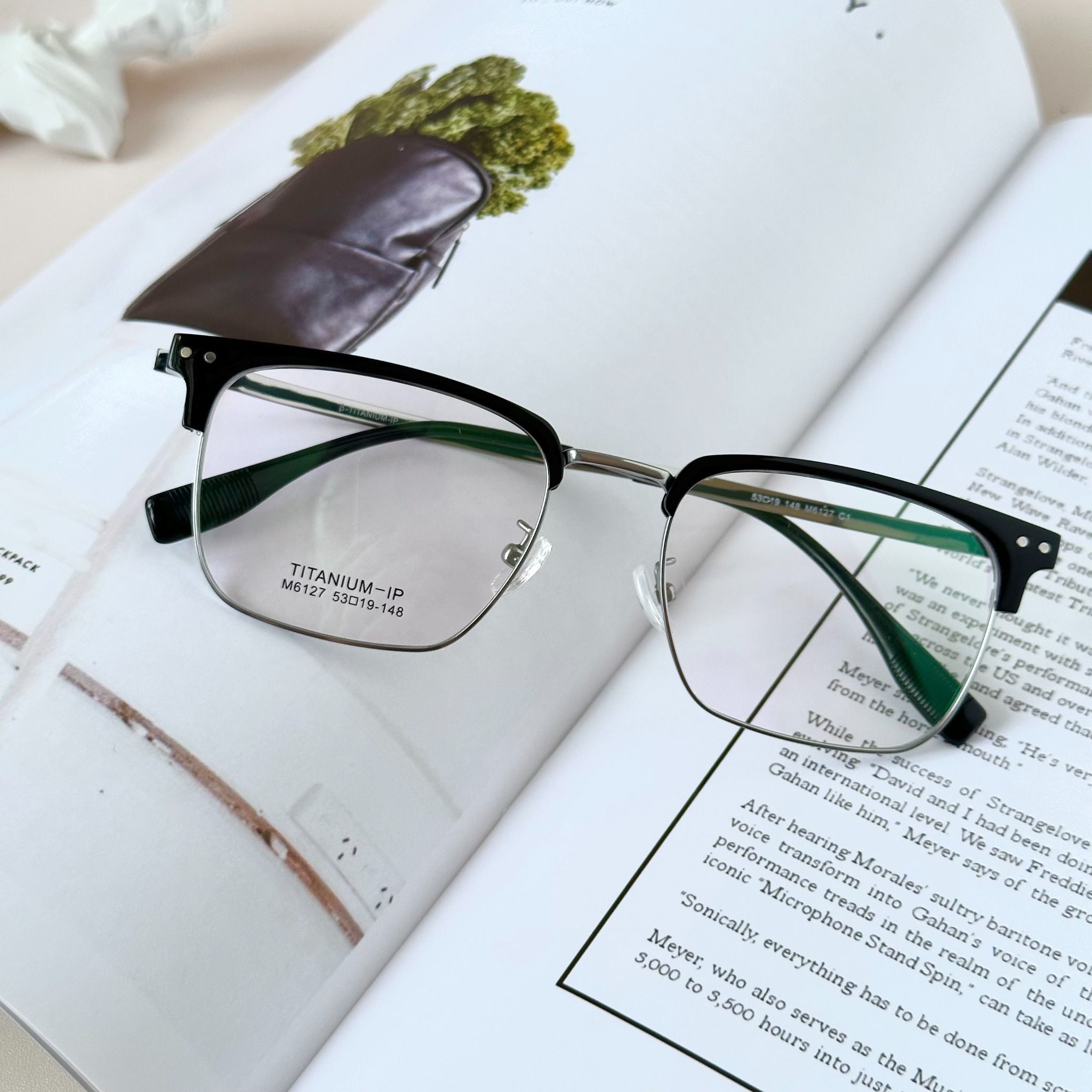Gọng kính Mí Titanium Clubmaster SGNew 6127