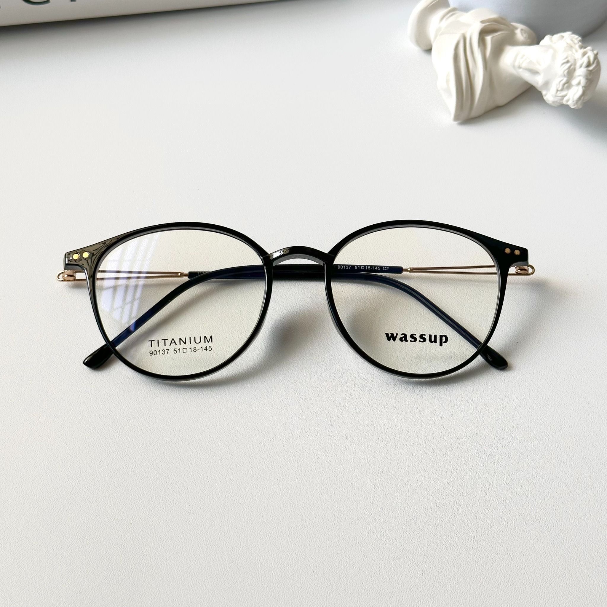 Gọng kính Titannium Tròn Nam Nữ Unisex SGNew 90137 Hàn Quốc