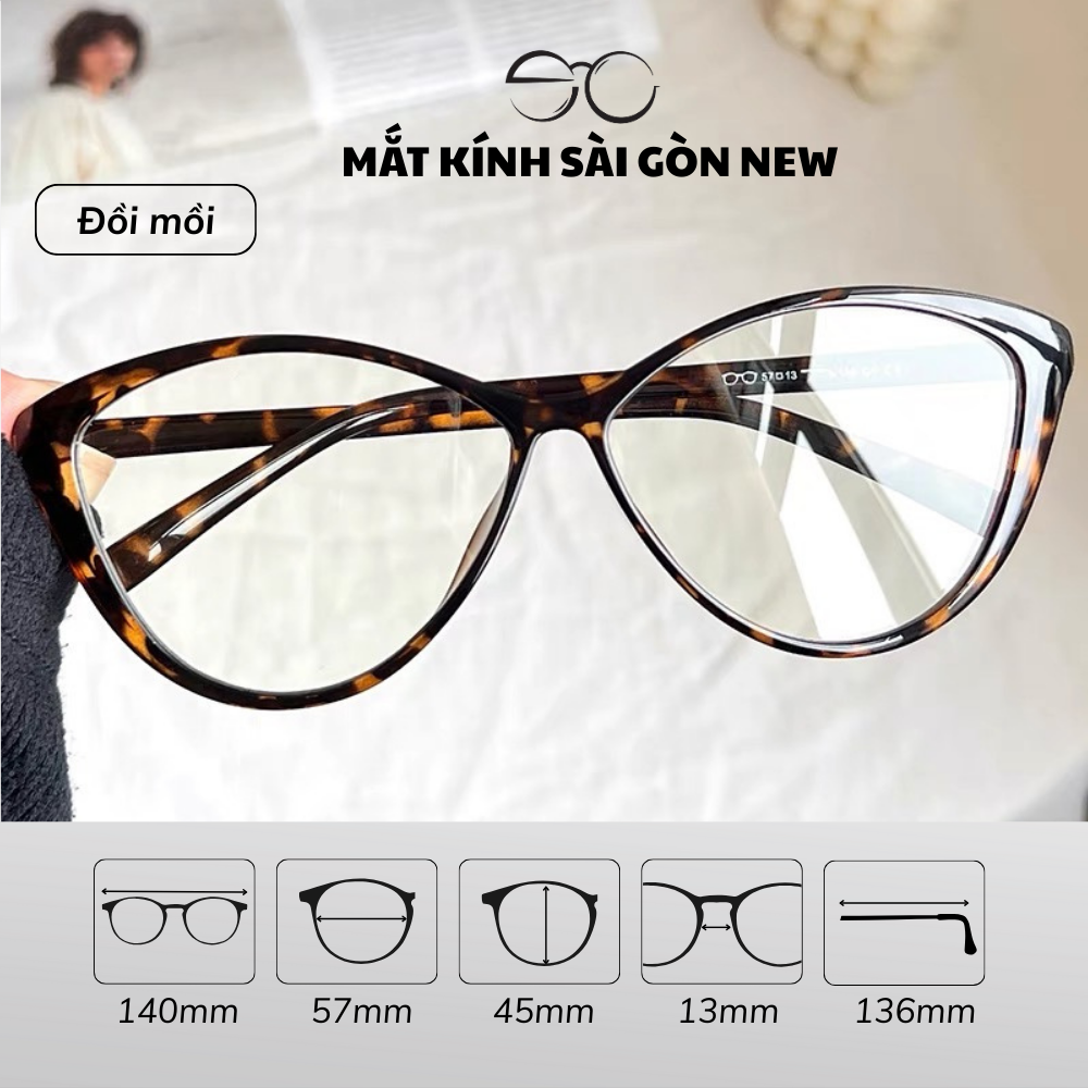 Gọng kính Mắt mèo Nhựa dẻo Nam nữ Unisex SGNew 7212