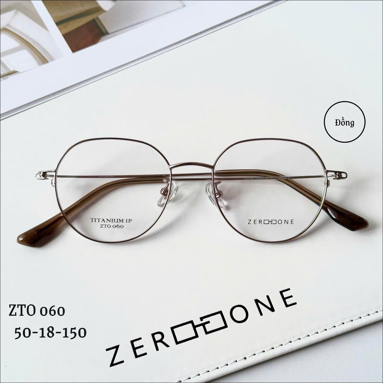 Gọng kính Titanium Tròn đa giác Viền mảnh Không rỉ sét Nam Nữ Unisex SGNew Zto060
