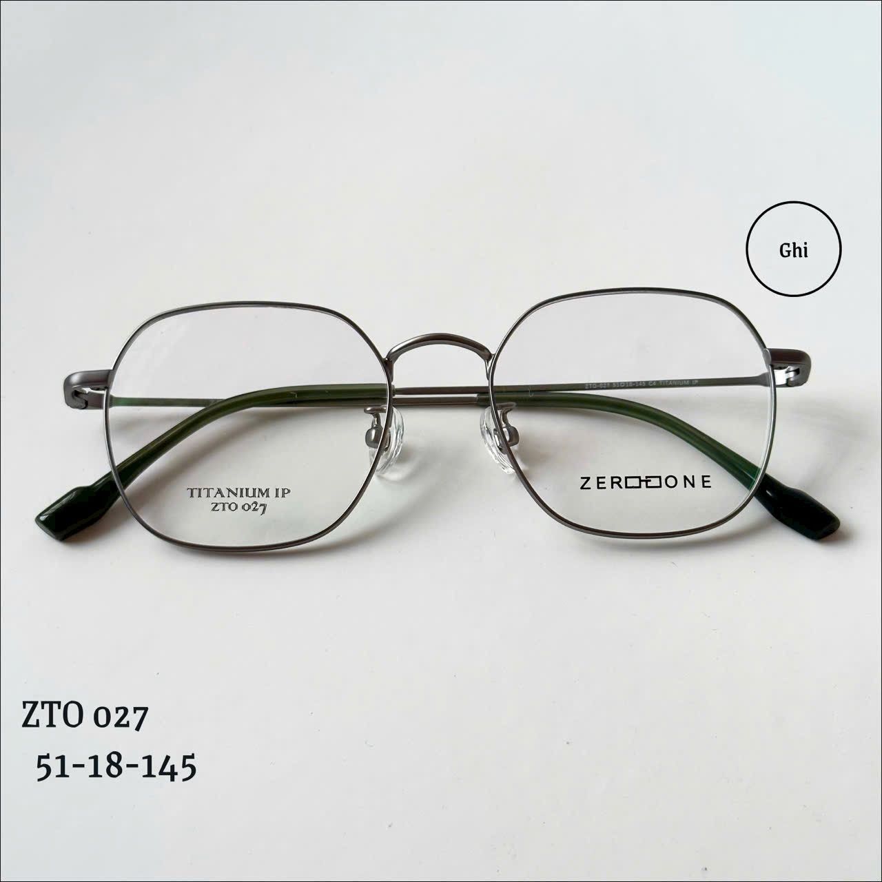 Gọng kính Titanium Tròn đa giác Viền mảnh Không rỉ sét Nam Nữ Unisex SGNew Zto027