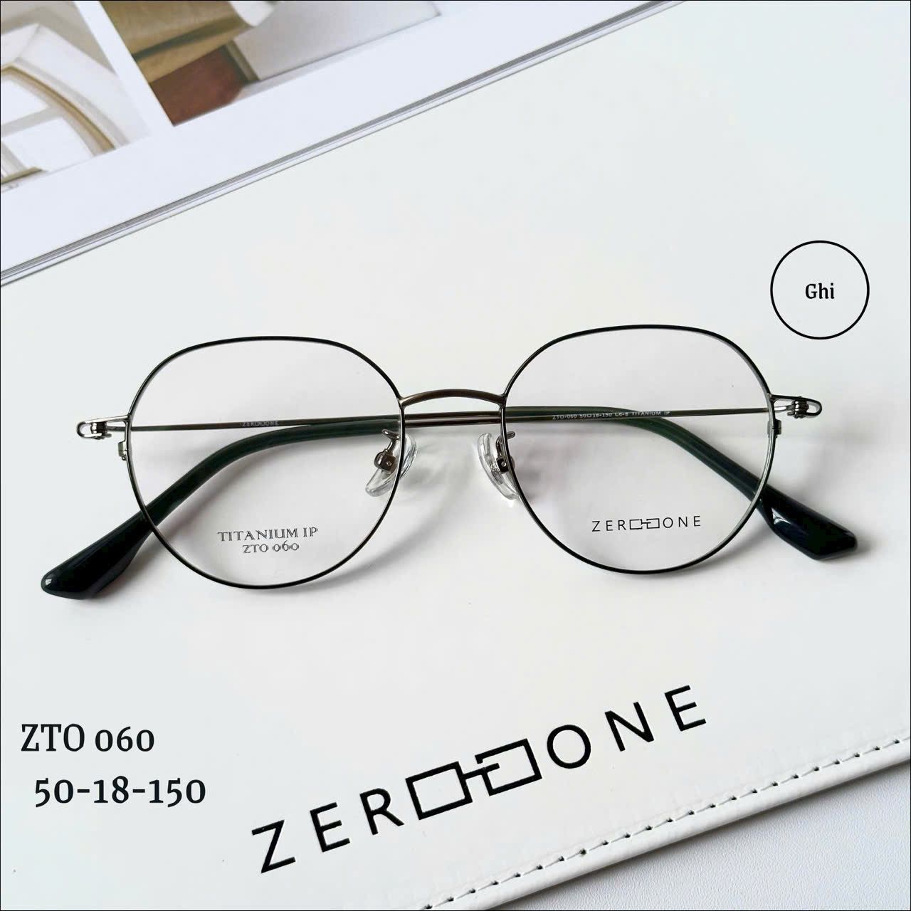 Gọng kính Titanium Tròn đa giác Viền mảnh Không rỉ sét Nam Nữ Unisex SGNew Zto060