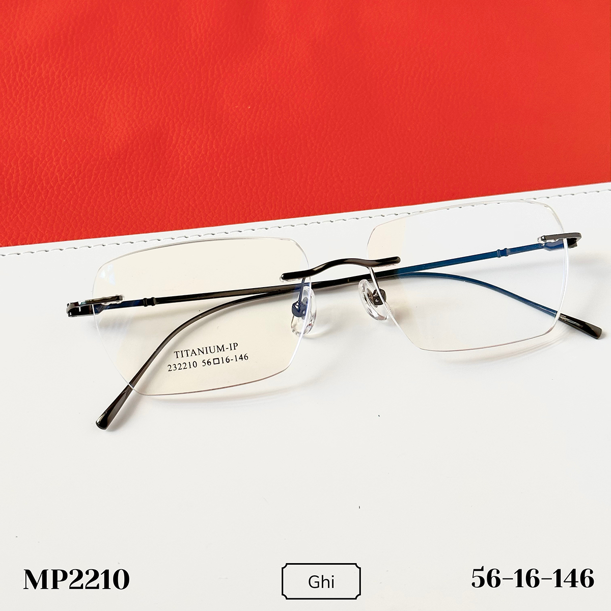 Gọng kính khoan Không viền Titanium Không rỉ Nam Nữ Unisex SGNew 2210