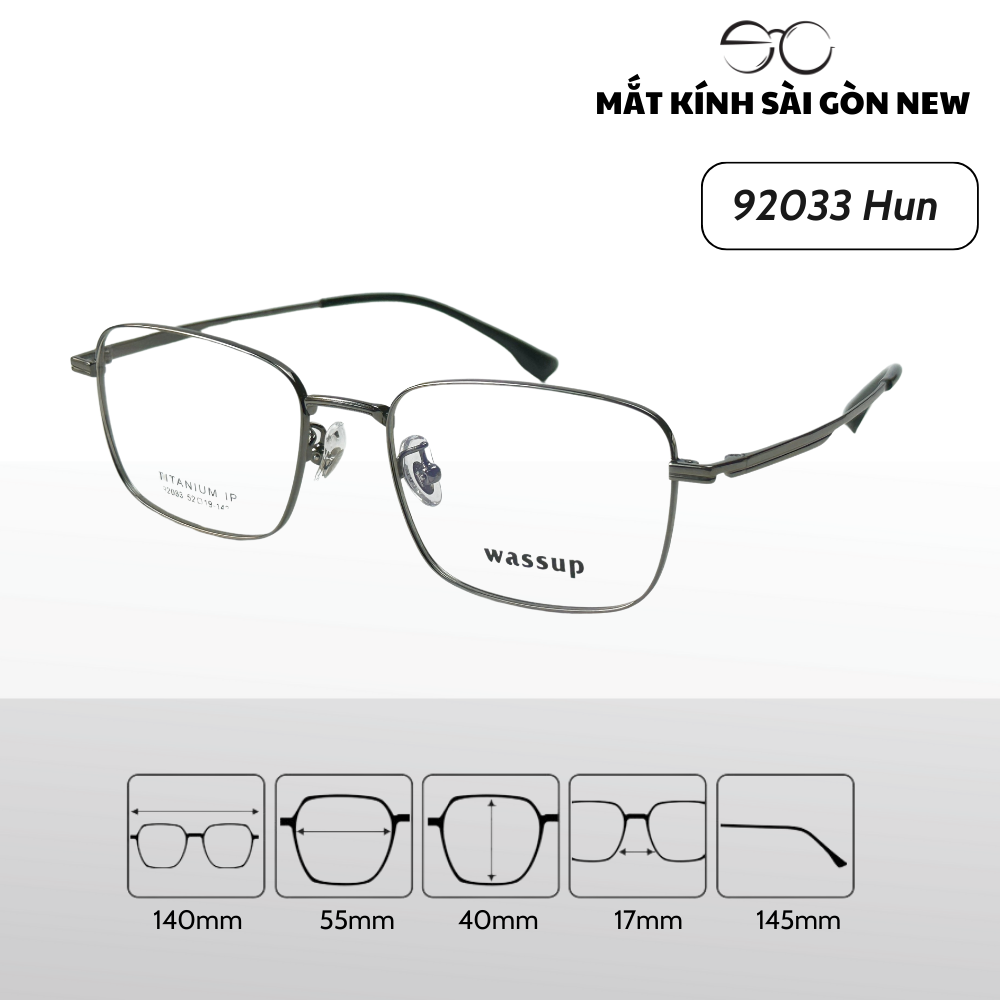 Gọng kính Titanium Vuông Viền mảnh Không rỉ sét Nam Nữ Unisex SGNew 92033