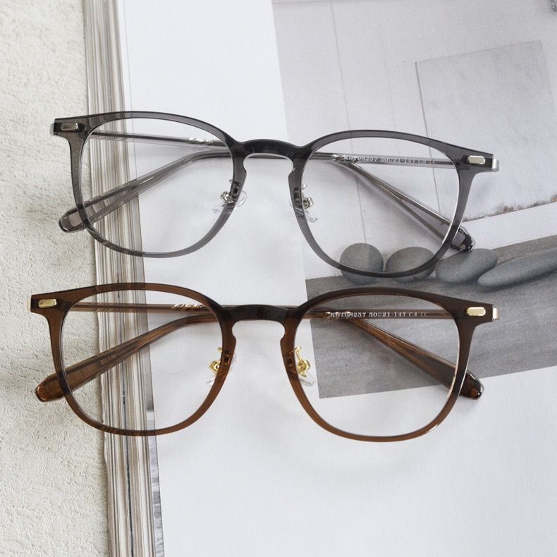 Gọng kính Nhựa dẻo ultem x Khung titan Vuông bầu Nam nữ Unisex SGNew 98257