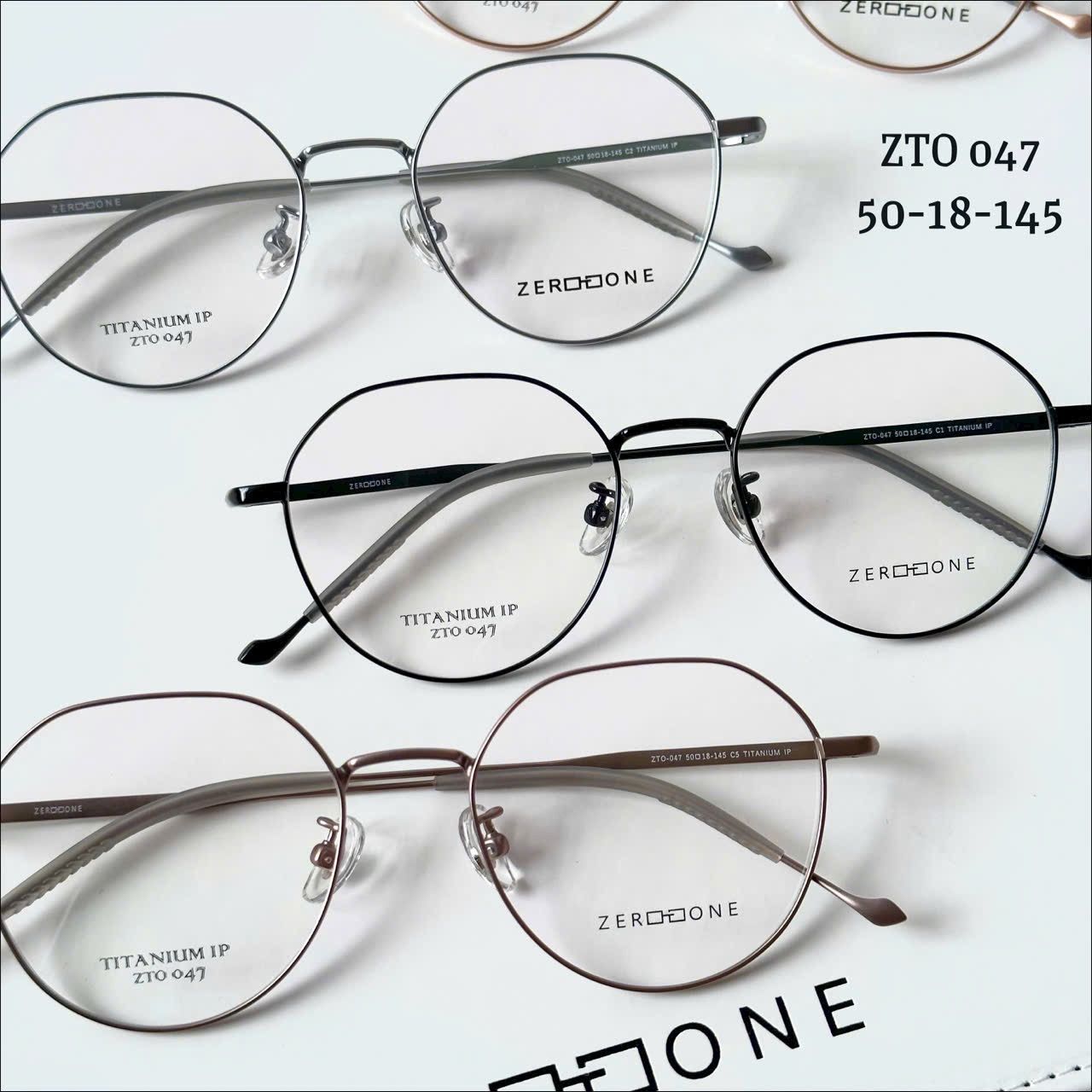 Gọng kính Titanium Tròn đa giác Viền mảnh Không rỉ sét Nam Nữ SGNew Zto047
