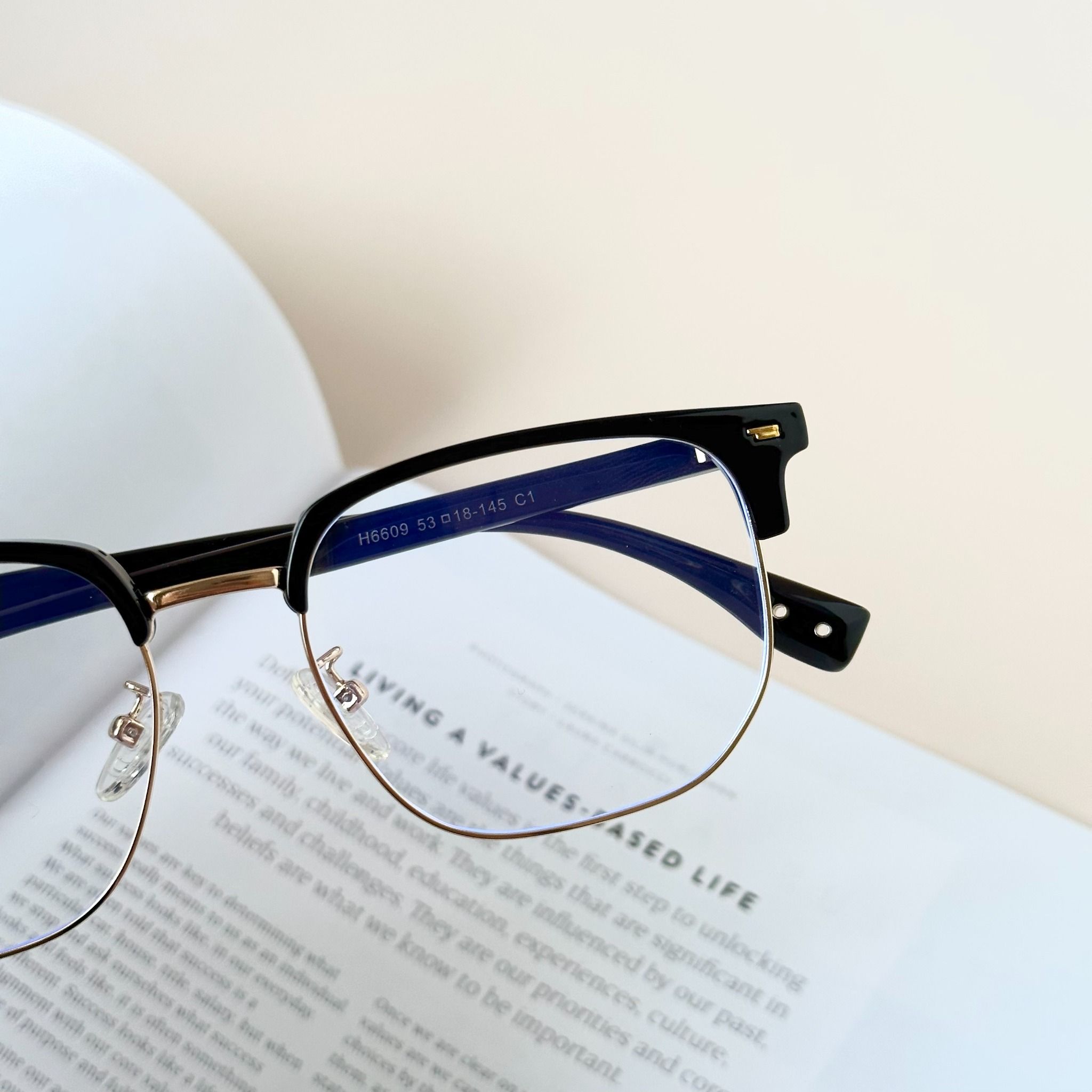 Gọng kính mí Kim loạị Clubmaster Nam nữ Unisex SGNew 6609