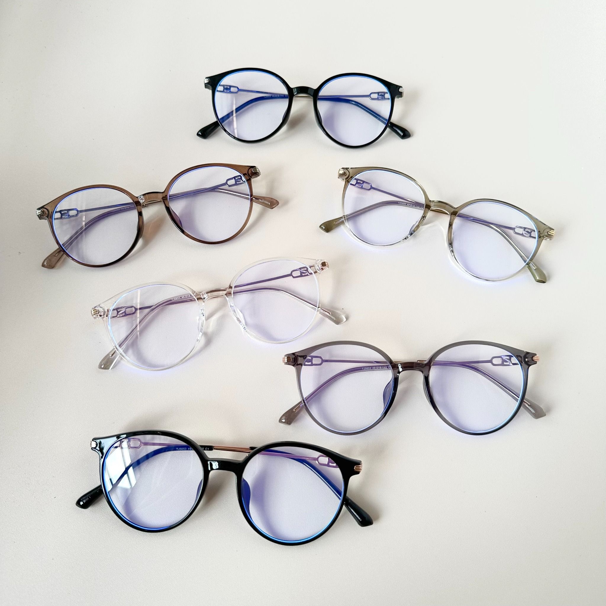Gọng kính Nhựa dẻo Tròn Nam Nữ Unisex SGNew 5653 Hàn Quốc