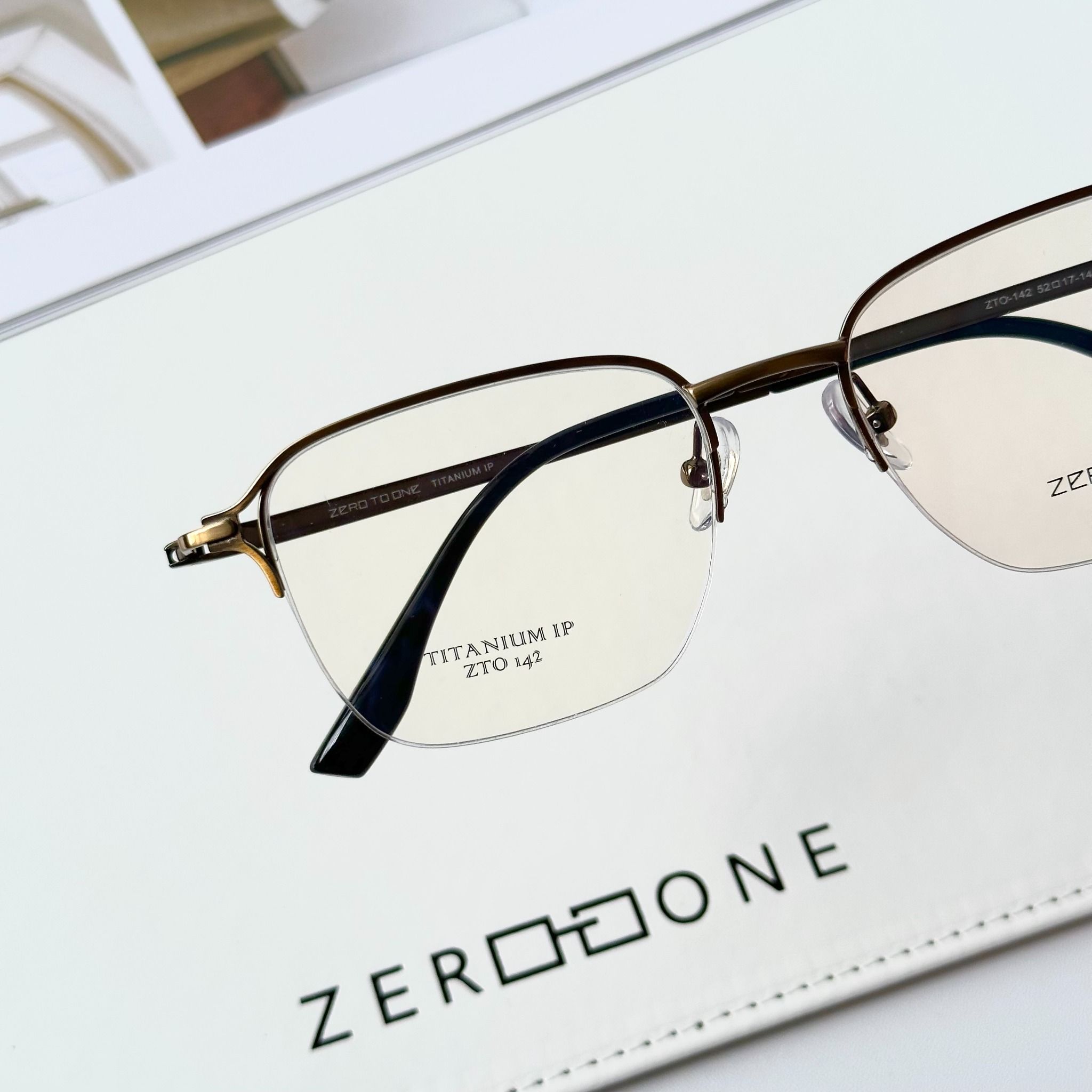 Gọng kính Titanium Nửa khung cước Nam Nữ Unisex SGNew Zto142