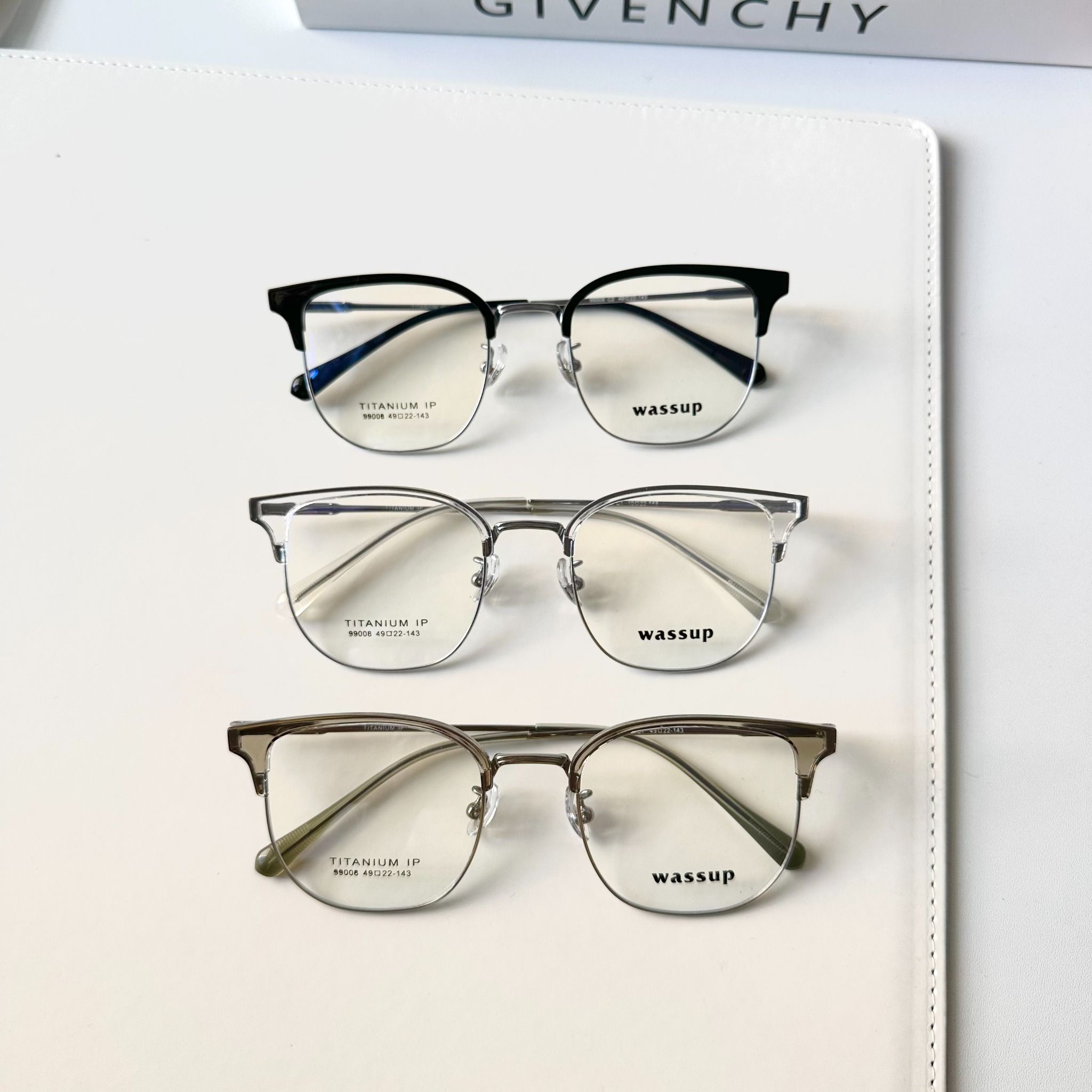 Gọng kính Titanium Clubmaster Nam Nữ Unisex SGNew 9008 Hàn Quốc
