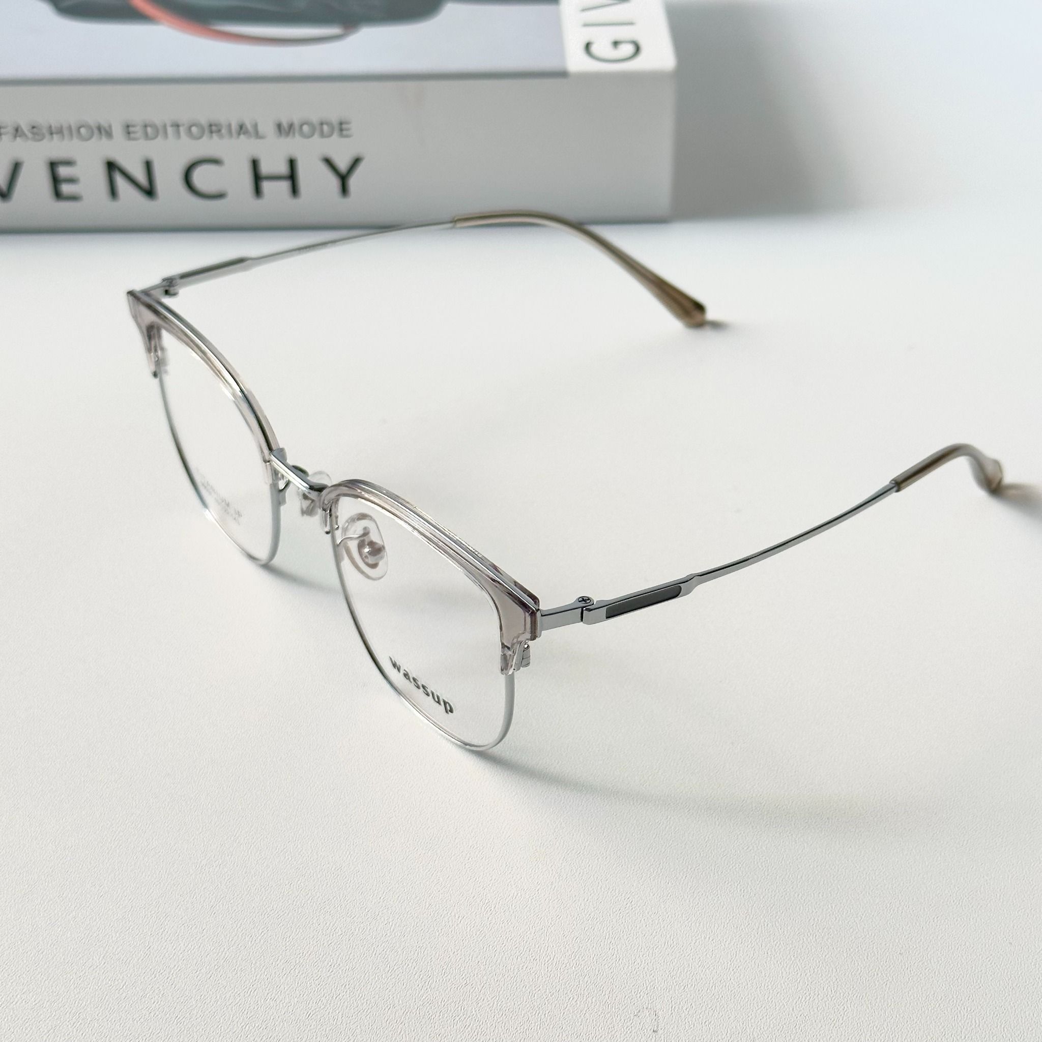 Gọng kính Titanium Clubmaster Nam Nữ Unisex SGNew 9008 Hàn Quốc